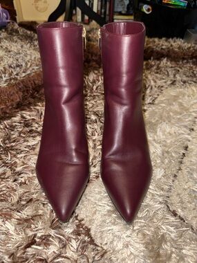 Marc Fisher Burgundy Pointed Toe Ankle Boots